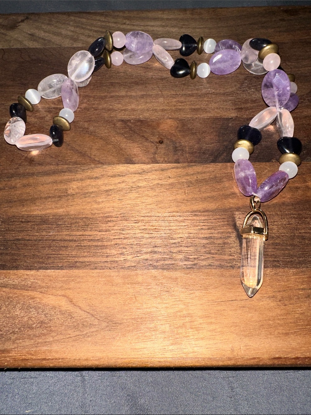 Faded Hidden Treasures HangCharm (Rose Quartz, Lavender Amethyst, White Cat Eye)